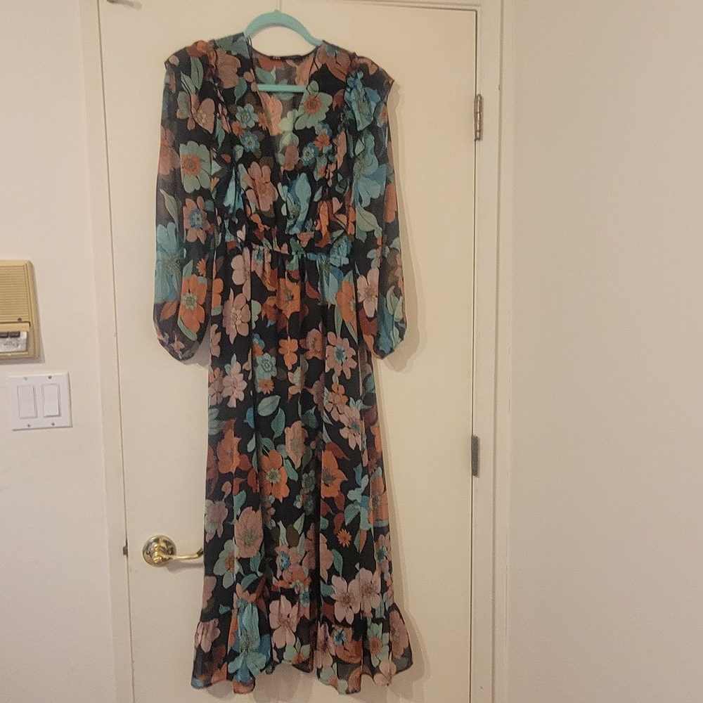 Floral Chiffon Maxi Dress